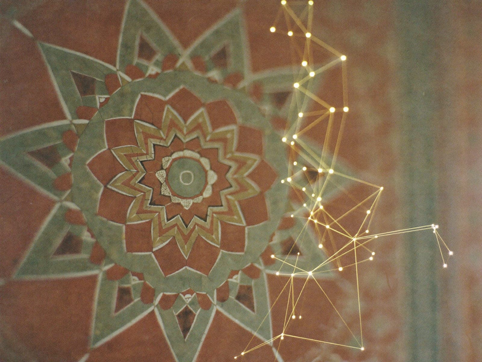 Motif zellige marocain se transformant en réseau numérique, artisanat et technologie chez APPER